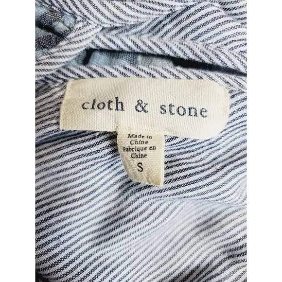 Cloth Womens & Stone Small Top‎ Sleeveless Tank Blue Plaid Halter Ruffles Tencel - Picture 7 of 11